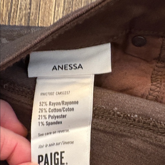 PAIGE Anessa Jeans 33 NWT Chicory Luxe Coated Ankle Flare Exposed Button Fly - Picture 10 of 13